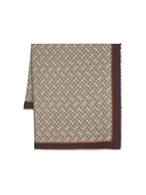 GUCCI GG Horsebit-print silk scarf