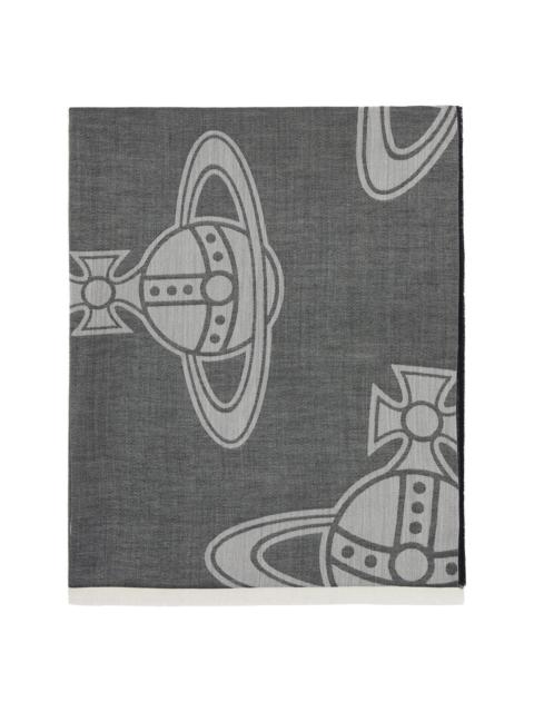 Vivienne Westwood Gray & Black Paris Orb Stole Scarf