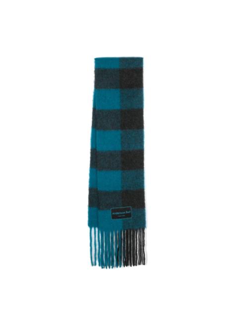 Andersson Bell check-pattern fringed scarf