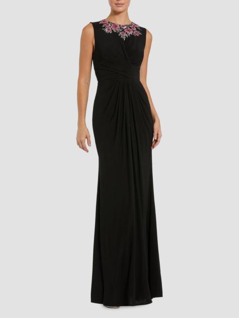 MAC DUGGAL Women's Floral Embellished Twisted Jersey Gown - Black Multi