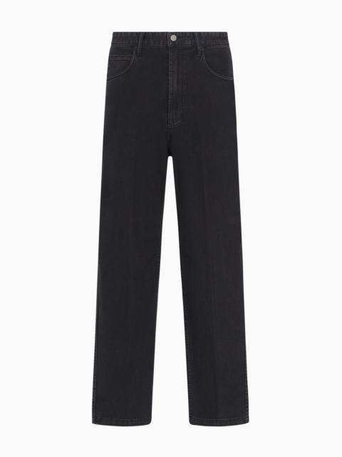EMPORIO ARMANI J76 RINSED COMFORT-DENIM STRAIGHT-FIT JEANS
