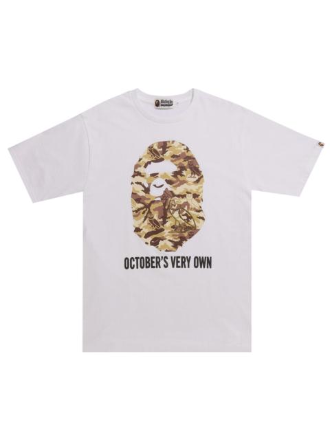 A BATHING APE® BAPE x OVO Woodland Camo Ape Head Tee 'White'
