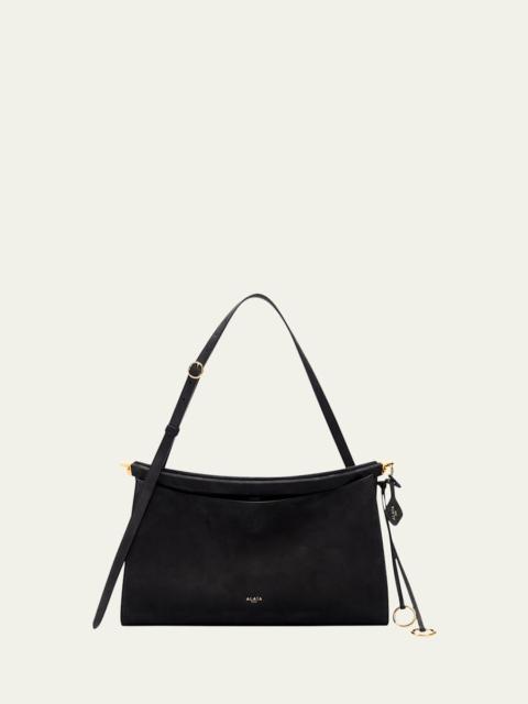 Alaïa Le Click Large East-West Suede Shoulder Bag