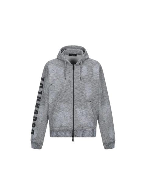 DSQUARED2 Dsquared2 Paint Spray Arm Logo Hoodie Grey