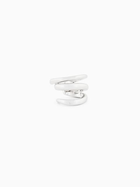 EMPORIO ARMANI SILVER-TONE BRASS CUFF EARRING