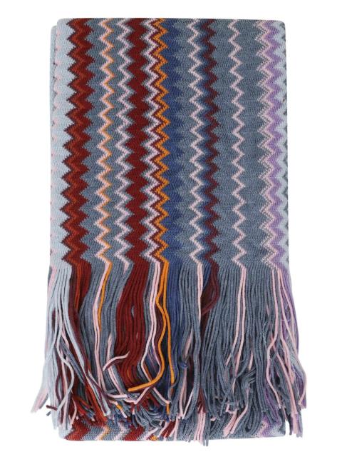 Missoni Zig-zag knit scarf with fringe