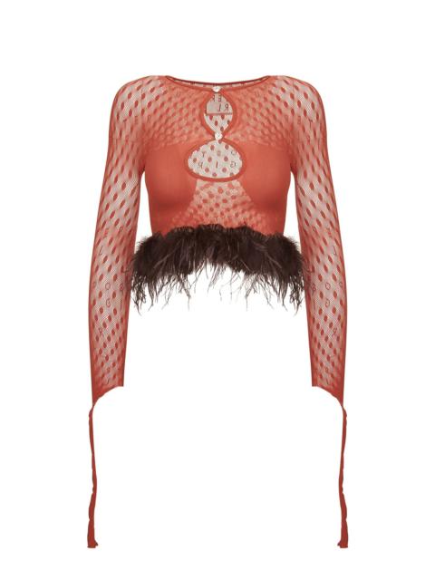 POSTER GIRL FEATHER MIRA TOP BURNT HENNA