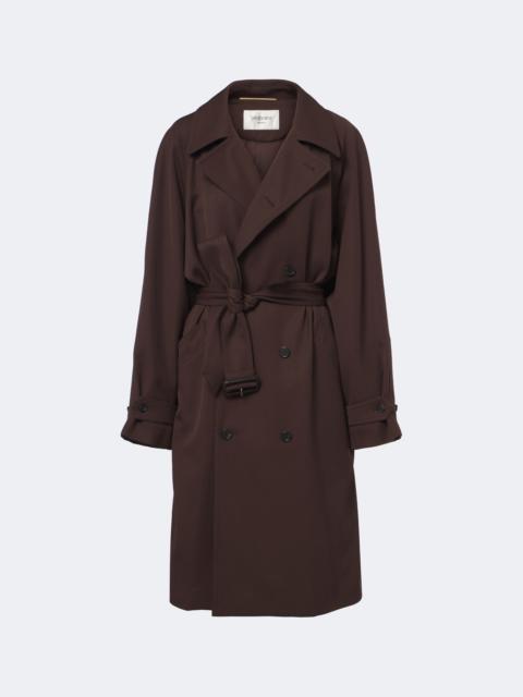 SAINT LAURENT Double-breasted wool trench coat