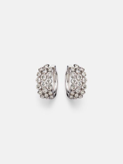 ANITA KO Three Row 18kt white gold huggie earrings with diamonds