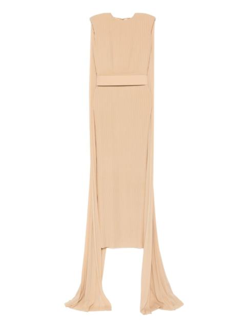 SOLACE LONDON pleated cape maxi dress