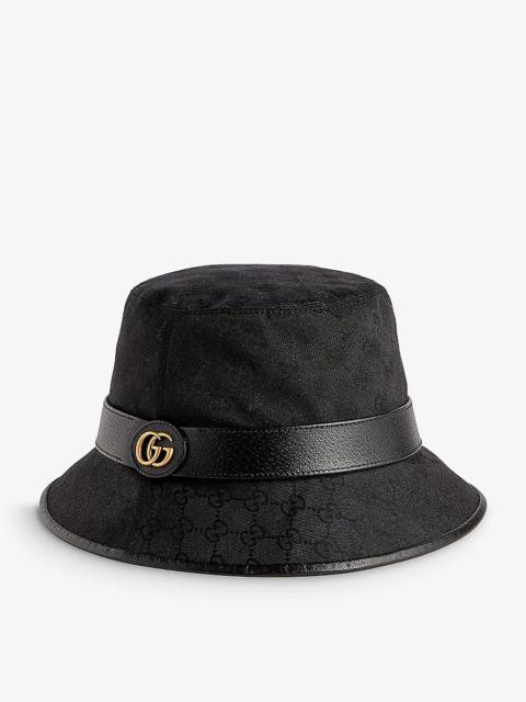 GUCCI Logo-pattern canvas bucket hat