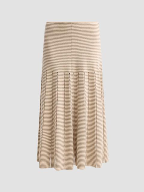 Proenza Schouler Women's Phyllis Ladder Striped Midi Skirt - Bronze Cream