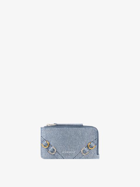 Givenchy VOYOU ZIPPED CARD HOLDER IN DENIM