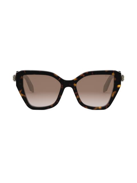 BVLGARI Women's Serpenti 53MM Butterfly Sunglasses - Dark Havana Gradient Brown