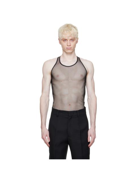 RANDOM IDENTITIES Black Racer Back Tank Top