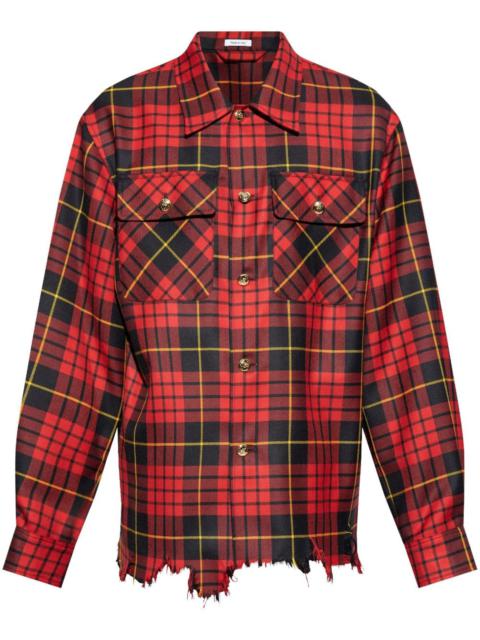 Alexander McQueen distressed Macqueen tartan shirt