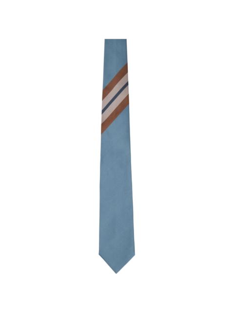 Dries Van Noten Blue Printed Silk Tie