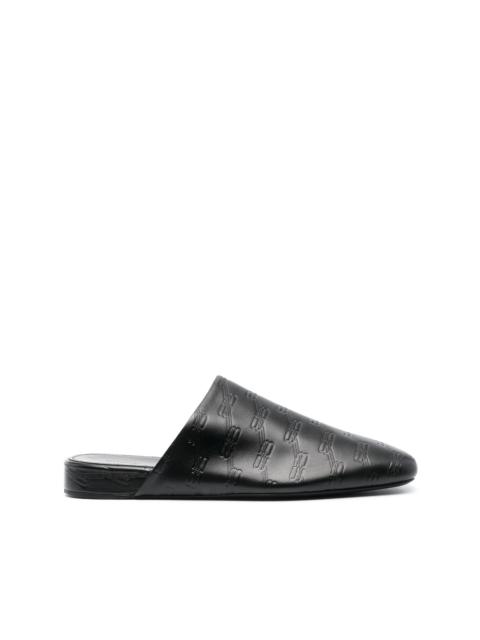 BALENCIAGA debossed-logo leather mules