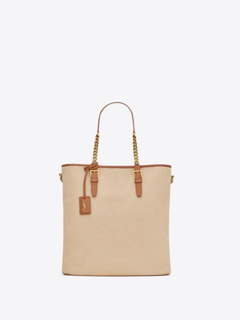 laurent in canvas and vegetable-tanned leather