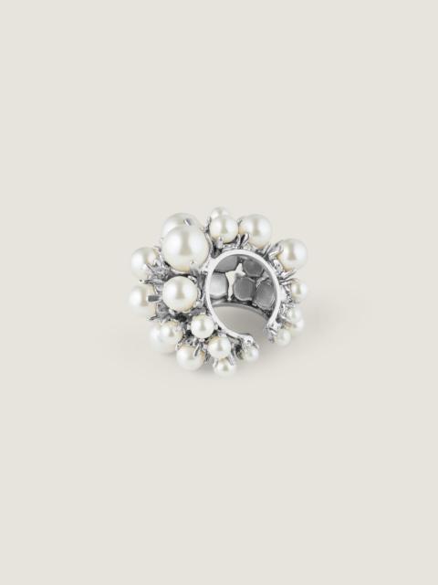 Givenchy CRYSTAL PEARL EARCUFF IN METAL AND PEARLS