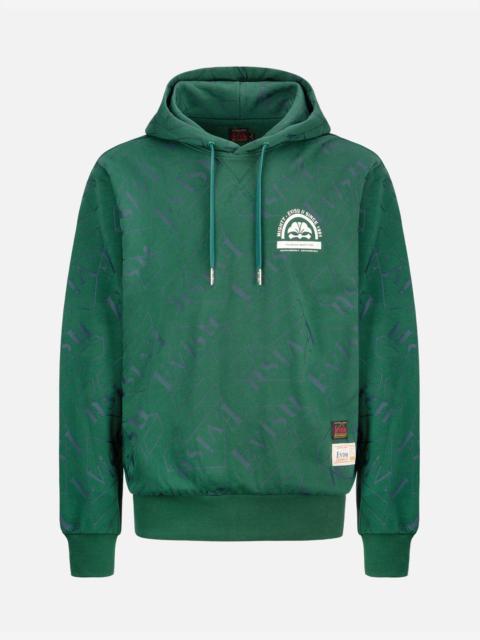 EVISU ALLOVER LOGO PRINT HOODED SWEATSHIRT