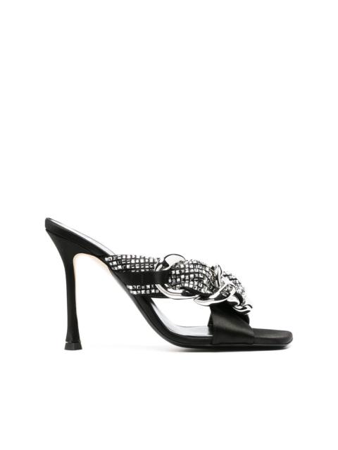 N°21 chunky chain crystal-embellished sandals