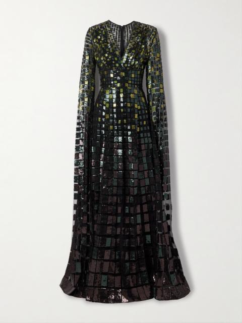 ELIE SAAB Sequined Tulle Gown