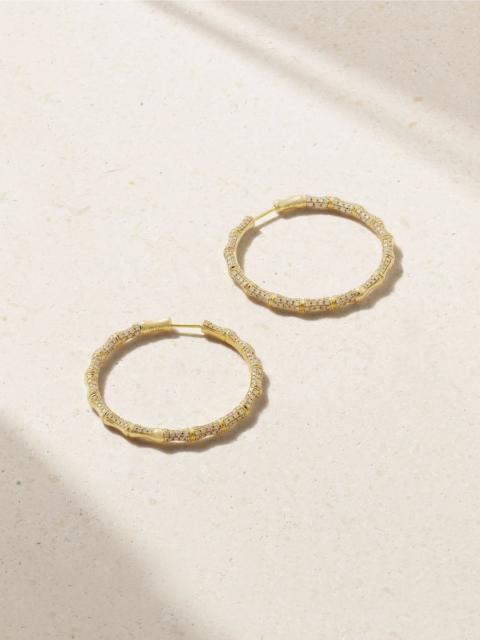 ANITA KO Bamboo 18-karat gold diamond hoop earrings Gold