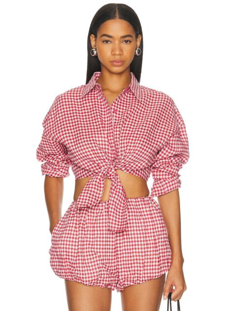 AEXAE Linen Shirt Tie Top