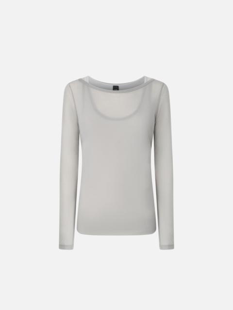 PINKO LIGHTWEIGHT GAUZE JERSEY SWEATER WITH LONG SLEEVES