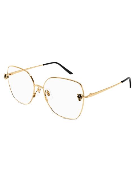 Cartier Women's Panthère Light 24K Gold-Plated Butterfly Glasses - Gold