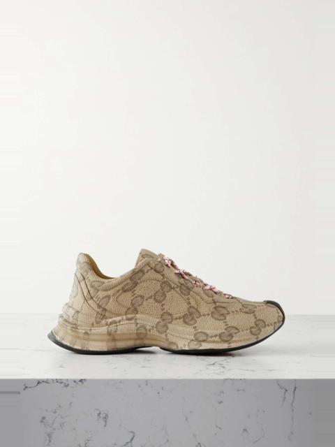 GUCCI Rubber-trimmed coated-canvas jacquard sneakers