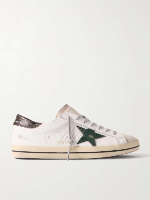 Golden Goose Super-Star Distressed Leather and Suede Sneakers