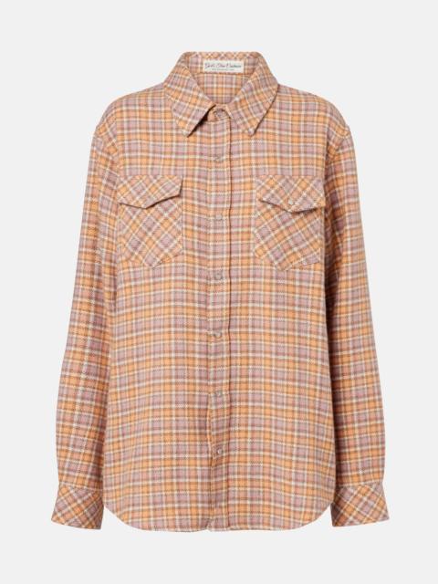 God’s True Cashmere Midnight Rose plaid cashmere shirt