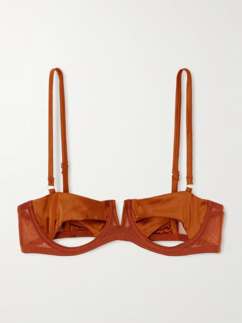 KIKI DE MONTPARNASSE Maxim Cutout Stretch-silk Underwired Balconette Bra