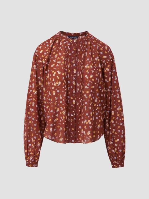 VERONICA BEARD Women's Lollie Floral Pintuck Blouse - Rust Multi