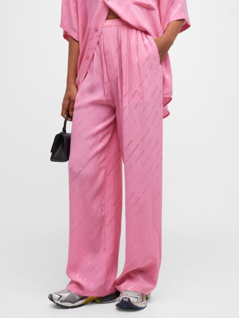 BALENCIAGA Logo Print Pajama Pants
