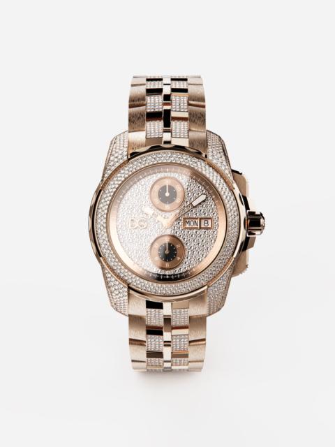 Dolce & Gabbana DS5 watch rose gold with diamond pavé