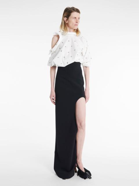 A.W.A.K.E. MODE STUDDED DOUBLE COLLAR SHIRT WHITE