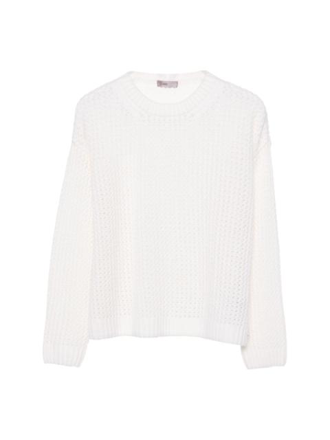 crew-neck open-knit jumper