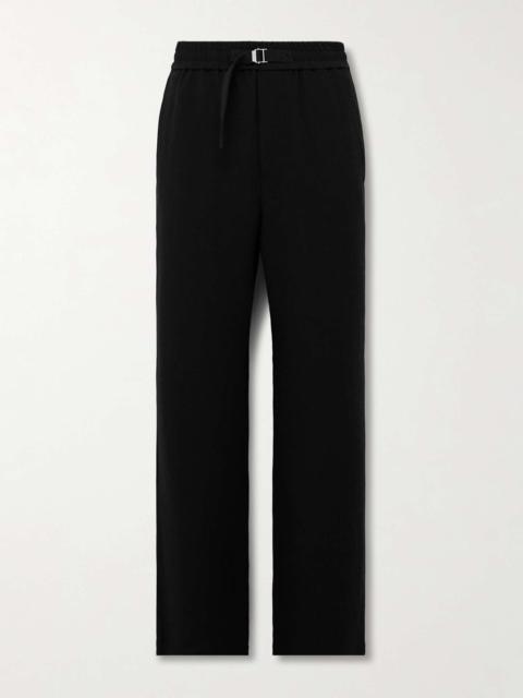 AMI Paris Flared Belted Cotton-Twill Trousers