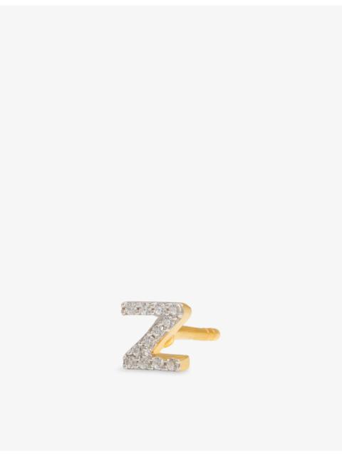 MISSOMA Initial Z Pave Initial 18ct Gold Vermeil And Cubic Zirconia Single Stud Earring