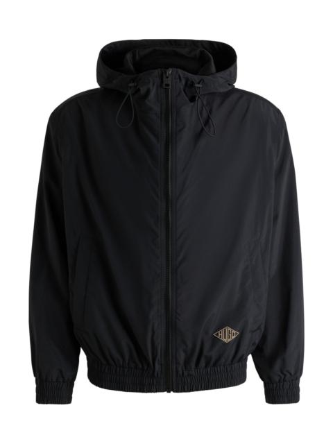 HUGO HOODED WINDBREAKER JACKET WITH MESH LINING