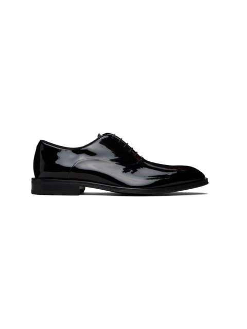 BOSS Black Oxford Patent Faux-Leather Derbys