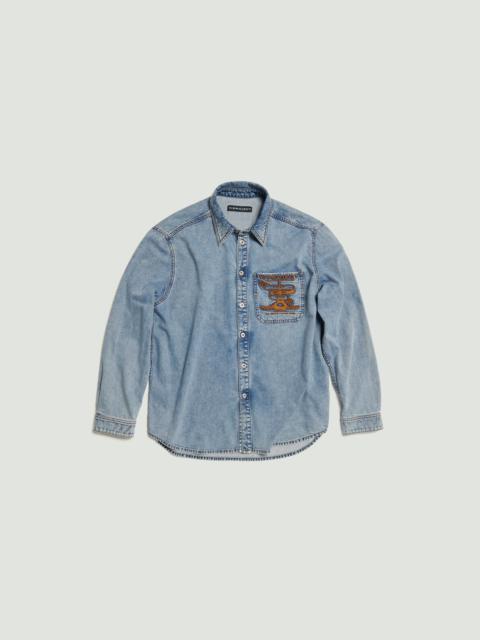 Paris' Best Embroidered Denim Shirt