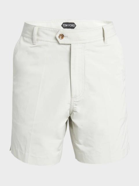 TOM FORD Men's Technical Micro Faille Tailored Shorts