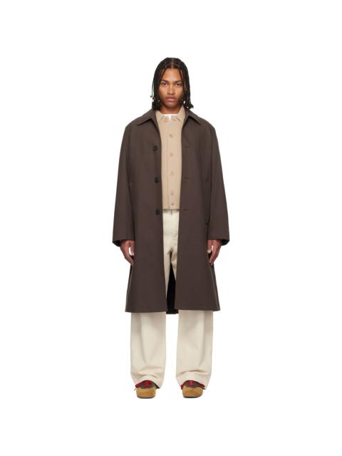 Dries Van Noten Brown Cotton Canvas Coat
