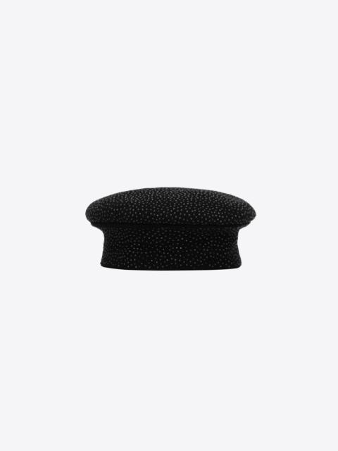 SAINT LAURENT studded classic beret in wool