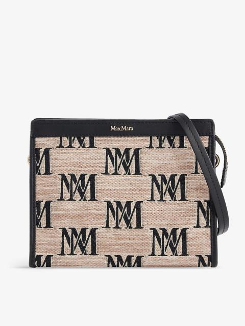 Max Mara Monogram-pattern woven clutch bag