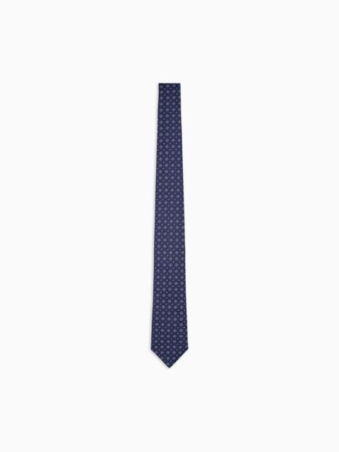 GIORGIO ARMANI SILK TIE WITH GEOMETRIC JACQUARD MOTIF